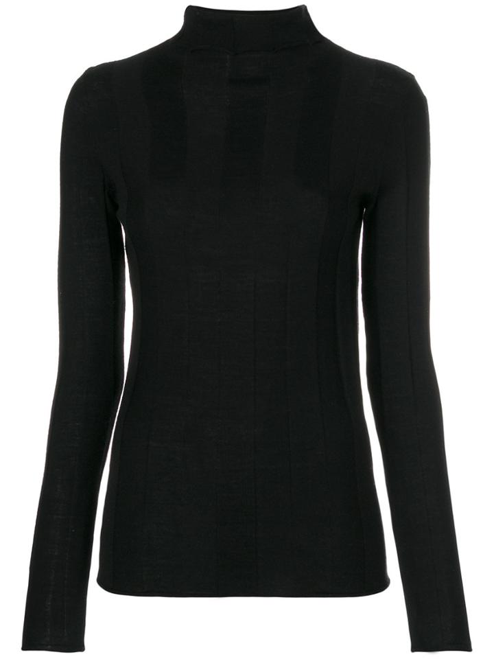 Joseph Panelled Turtleneck Sweater - Black