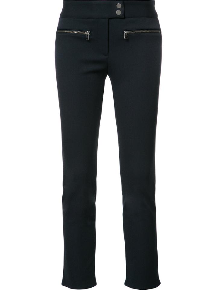 Veronica Beard Zipped Pocket Cropped Trousers, Size: 6, Blue, Polyester/spandex/elastane/viscose