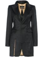Situationist Fitted Slit Wool Blend Blazer Dress - Black