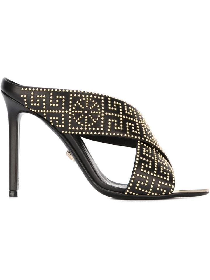 Versace Studded Mules - Black