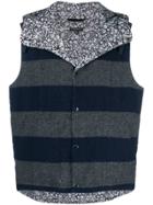 Engineered Garments Striped Reversible Gilet - Blue