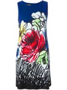 Boutique Moschino Flower Print Dress, Women's, Size: 42, Blue, Polyester/other Fibers