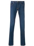 Brioni Slim Fit Low Rise Jeans - Blue