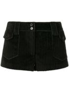 Saint Laurent Vintage Corduroy Micro Shorts - Black