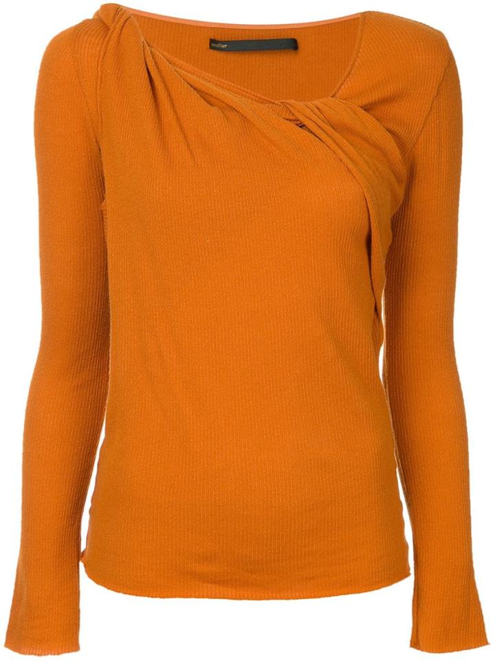 Muller Of Yoshiokubo Front Twist Ribbed Top - Yellow