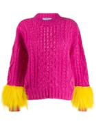 Prada Feathered Sleeve Jumper - Pink