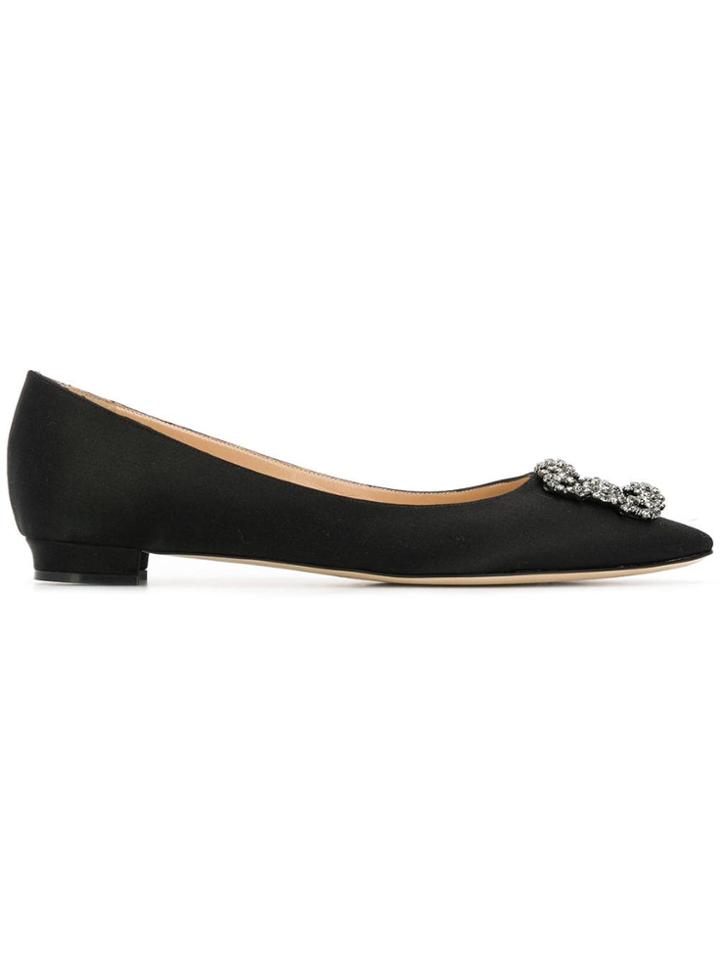 Manolo Blahnik Hangisiflat Loafers - Black