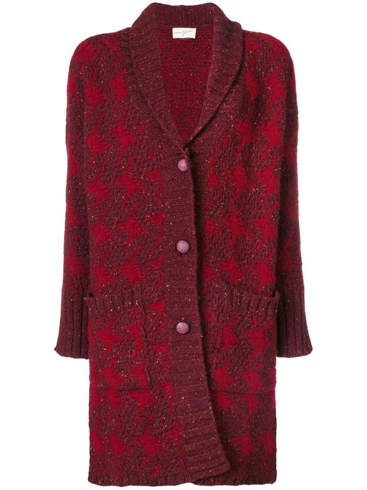 Antonia Zander Long Buttoned Cardigan - Red