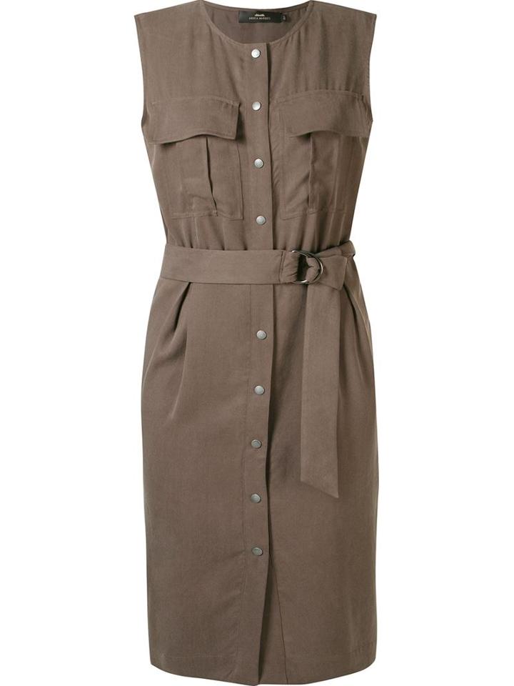 Andrea Marques Belted Waist Midi Dress