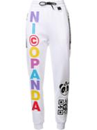 Nicopanda 'panda Nation' Track Pants, Women's, Size: Medium, White, Cotton/polyester
