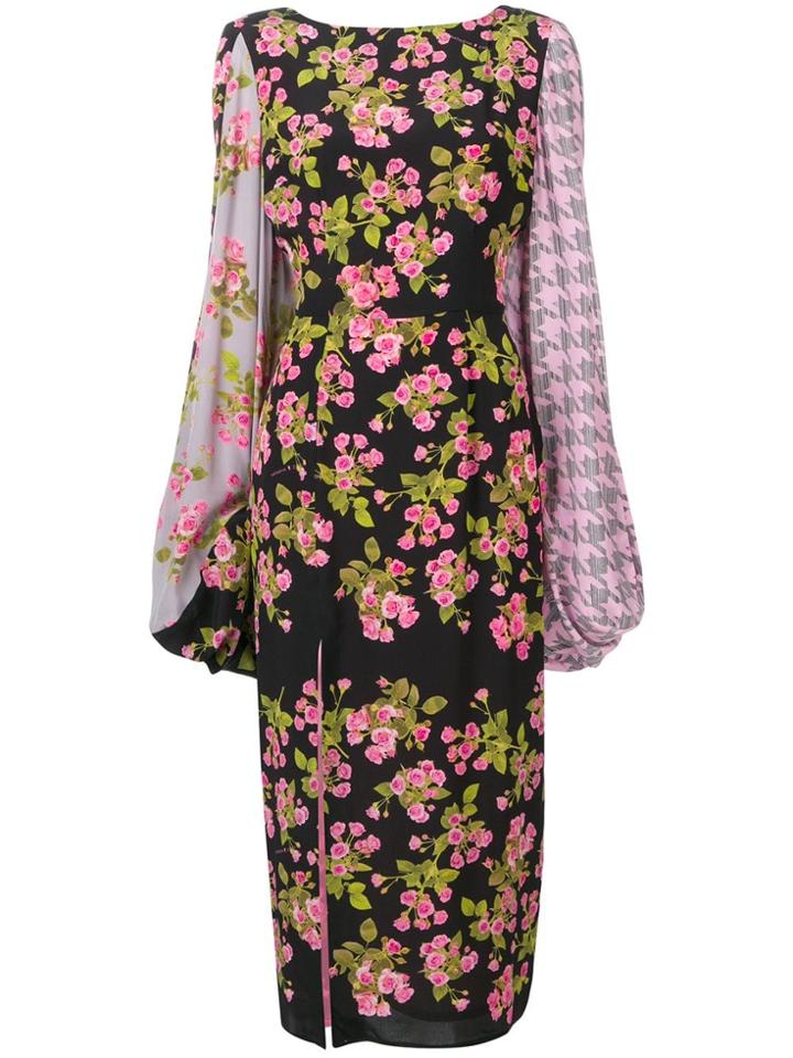 Natasha Zinko Floral Long-sleeve Dress - Black