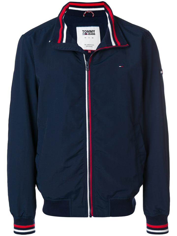 Tommy Hilfiger Stripe Trim Bomber Jacket - Blue