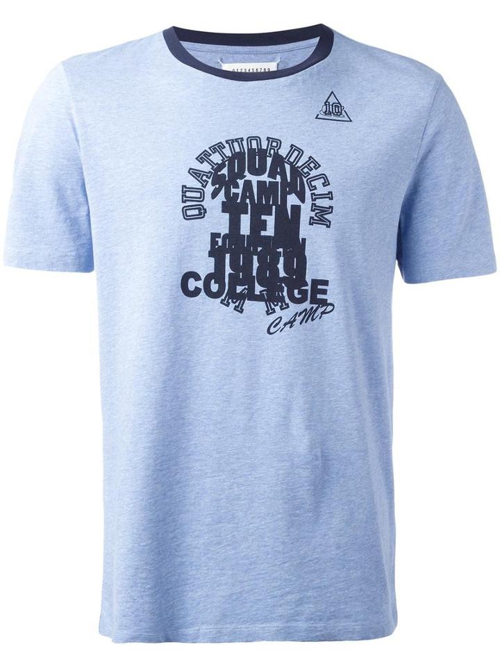 Maison Margiela Camp Print Ringer T-shirt, Men's, Size: 46, Blue, Cotton