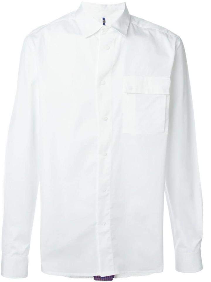 Oamc Checkered Slit Detail Shirt - White