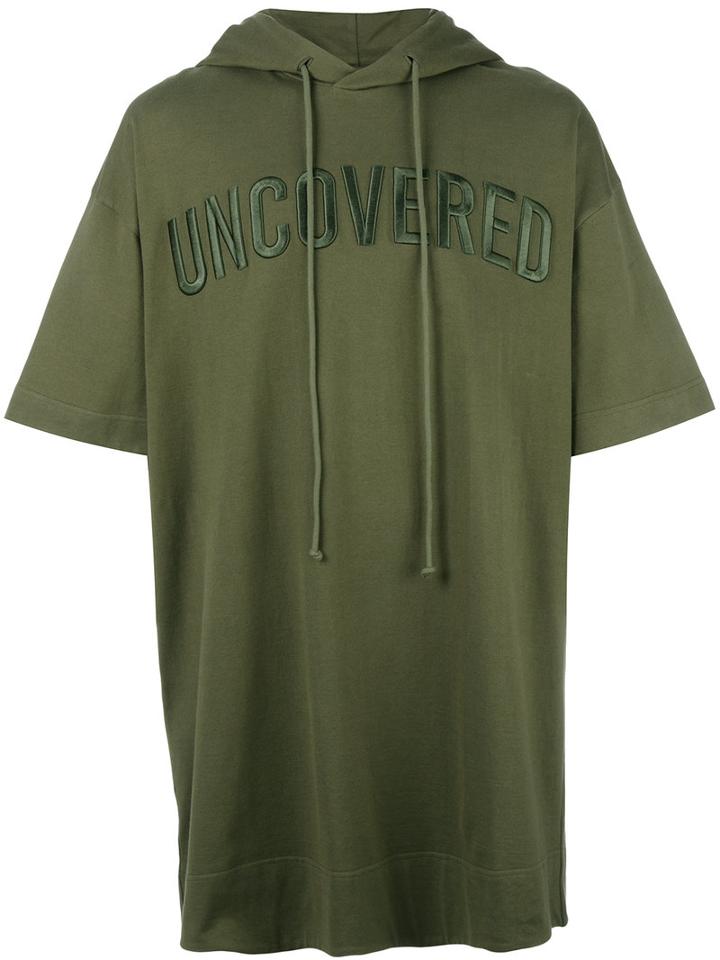 Juun.j Hooded T-shirt, Men's, Size: Small, Green, Cotton