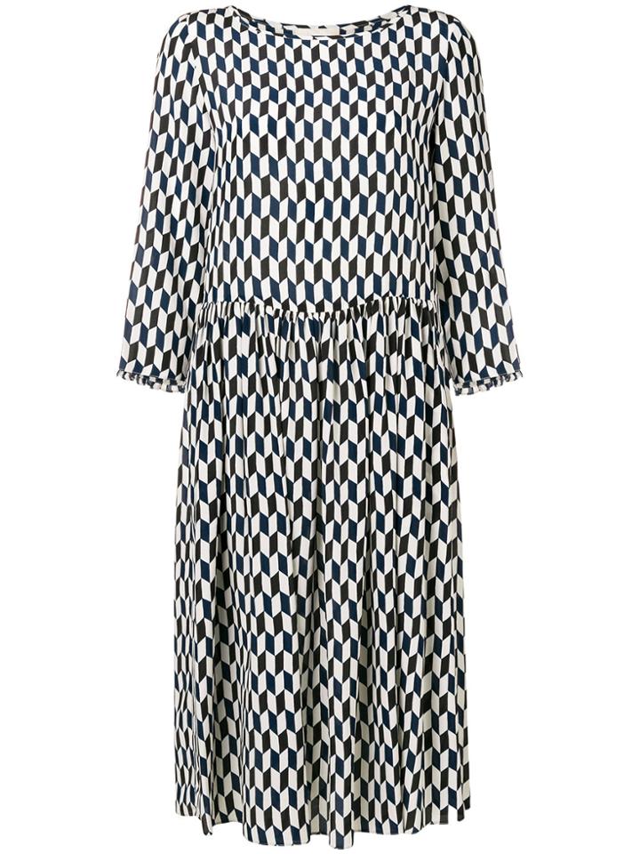 's Max Mara Printed Flared Dress - Blue