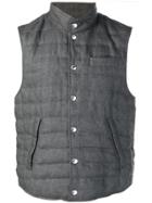 Brunello Cucinelli Padded High Neck Gilet - Grey