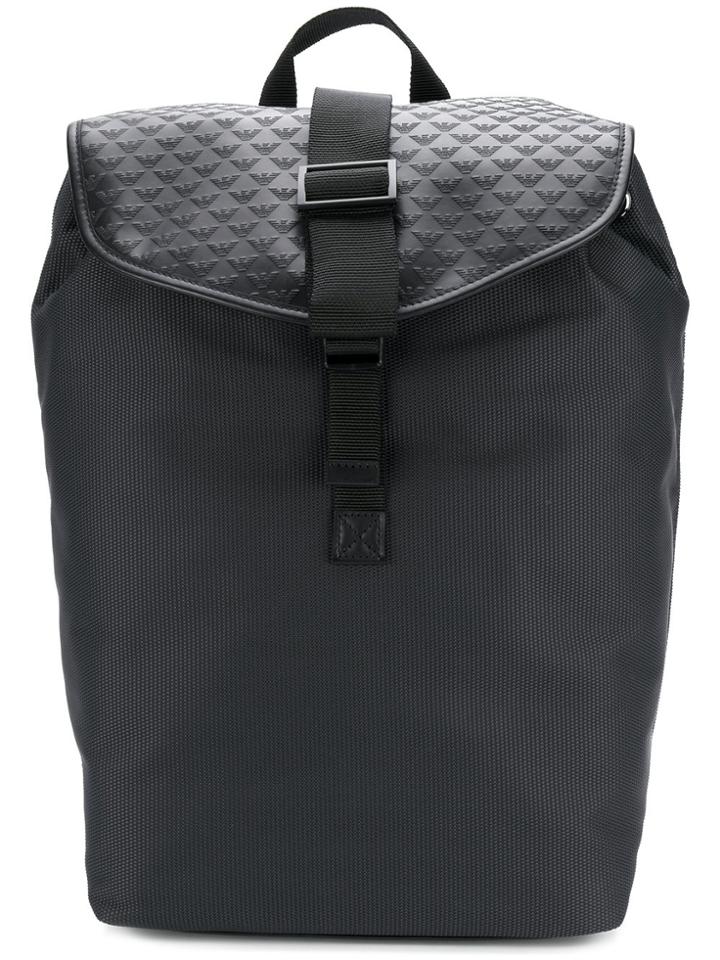 Emporio Armani Embossed Buckle Backpack - Blue