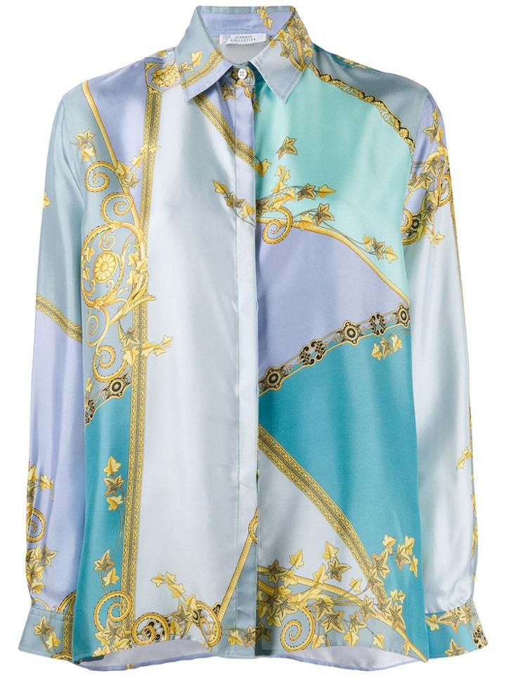 Versace Collection Baroque Pattern Shirt - Blue