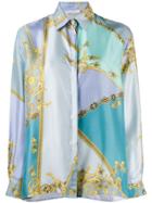 Versace Collection Baroque Pattern Shirt - Blue