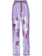 Ashish Distressed Sequin Jeans - Purple