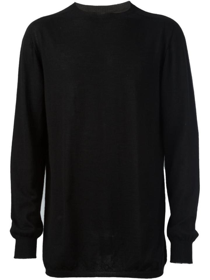 Rick Owens Slim Fit Sweater, Men's, Black, Cashmere