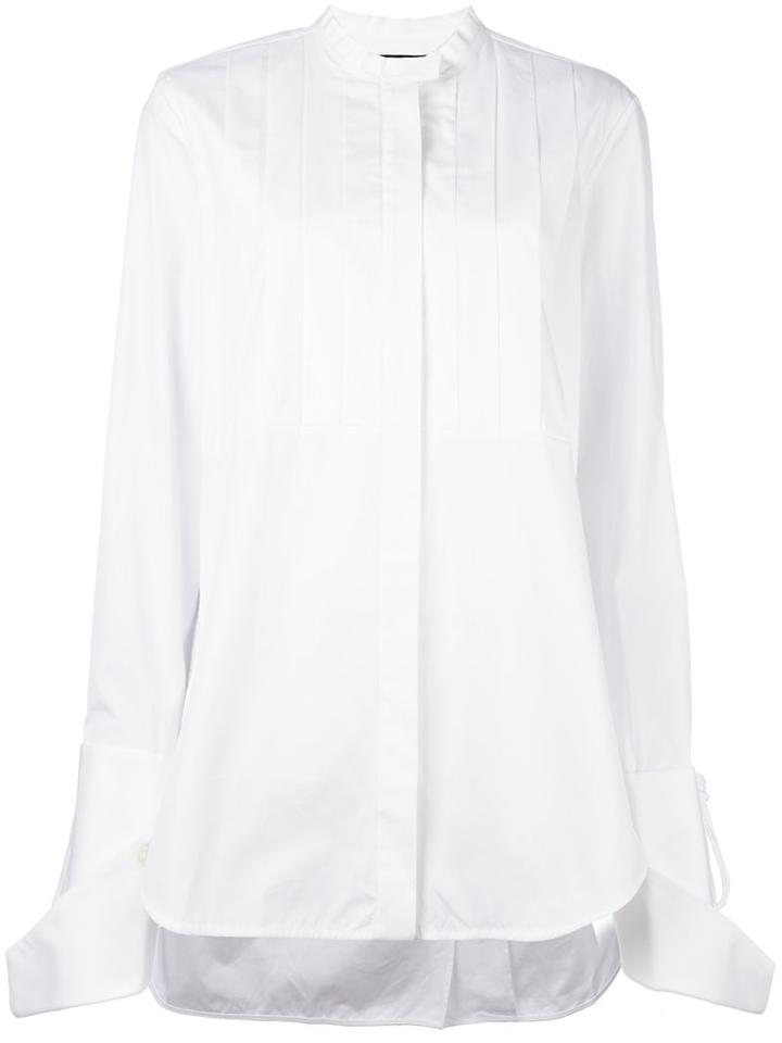 Ellery Band Collar Shirt, Women's, Size: 8, White, Cotton