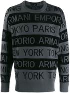 Emporio Armani Logo Stripe Sweater - Grey