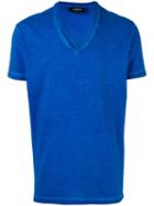 Dsquared2 Slogan V-neck T-shirt, Men's, Size: Xxl, Blue, Cotton