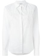 P.a.r.o.s.h. Flower Patched Shirt, Women's, Size: Small, White, Cotton/spandex/elastane/viscose