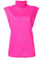 Unravel Project Turtle Neck Tank Top - Pink