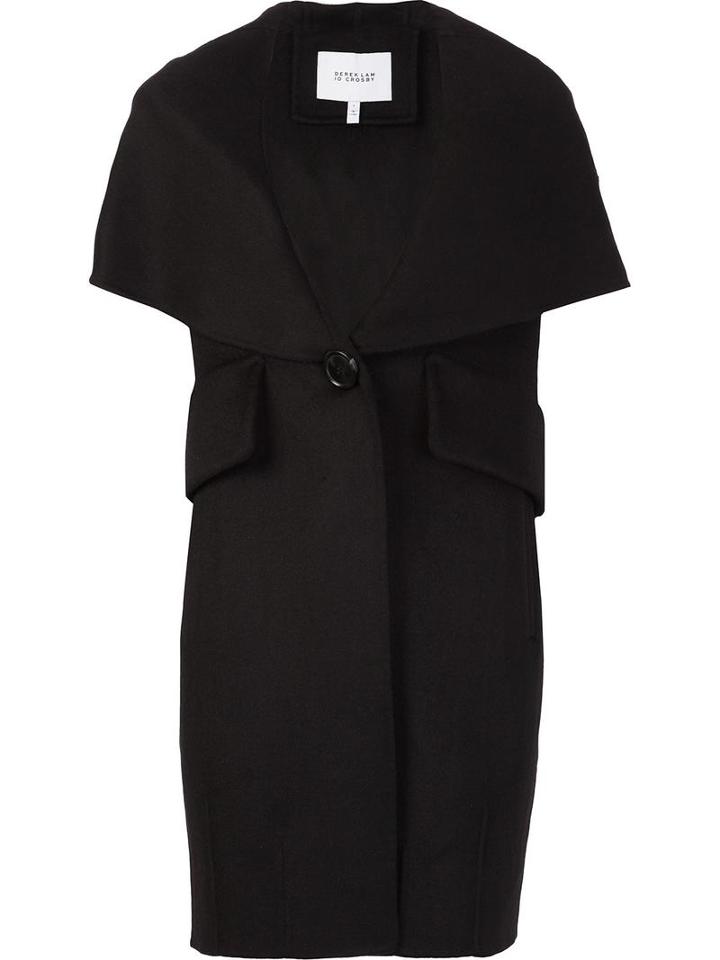 Derek Lam 10 Crosby Sleeveless Shawl Collar Coat, Women's, Size: 4, Black, Acrylic/polyester/wool