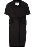 Derek Lam 10 Crosby Sleeveless Shawl Collar Coat, Women's, Size: 4, Black, Acrylic/polyester/wool