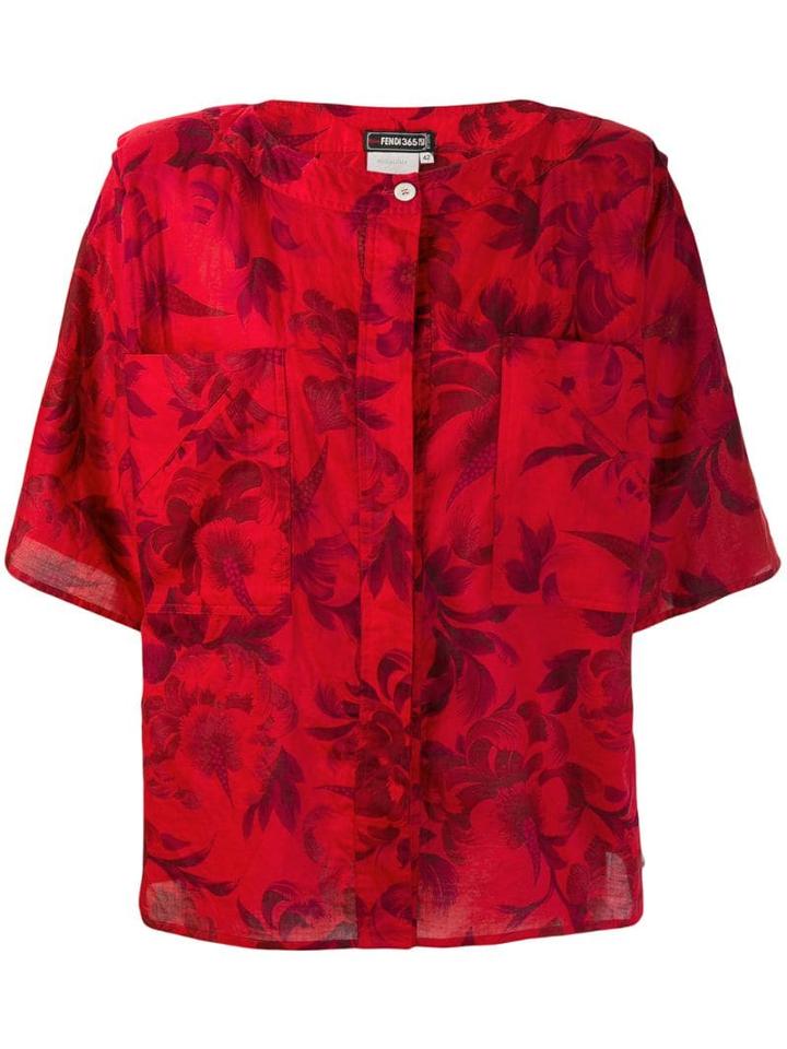 Fendi Pre-owned 1980's Structured Shoulders Floral Blouse