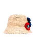 Dolce & Gabbana Kids Straw Beach Hat, Girl's, Size: 52 Cm, Nude/neutrals