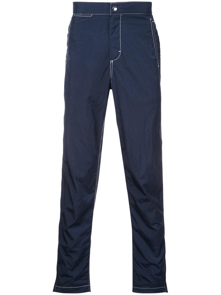 T By Alexander Wang - Contrast Stitch Trousers - Men - Nylon - S, Blue, Nylon
