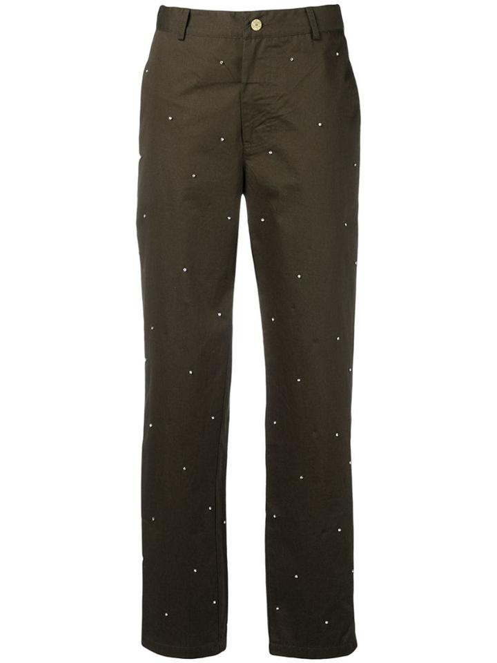 Essentiel Antwerp Crystal-encrusted Trousers - Green