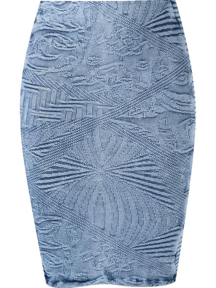 Cecilia Prado High Waist Knitted Skirt, Women's, Size: G, Blue, Cotton