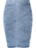 Cecilia Prado High Waist Knitted Skirt, Women's, Size: G, Blue, Cotton