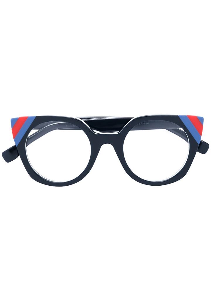 Fendi Eyewear Colour-block Cat Eye Glasses - Blue