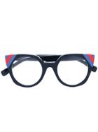 Fendi Eyewear Colour-block Cat Eye Glasses - Blue