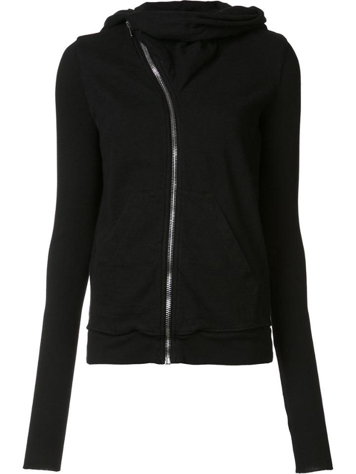 Rick Owens Drkshdw Curved Zip Hoodie - Black
