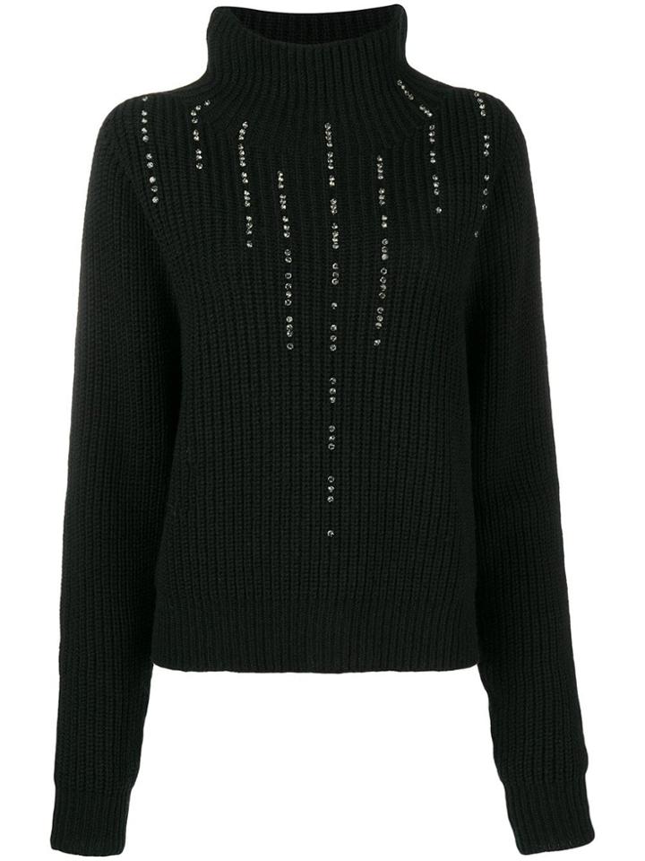 Pinko Relief Embellished Jumper - Black