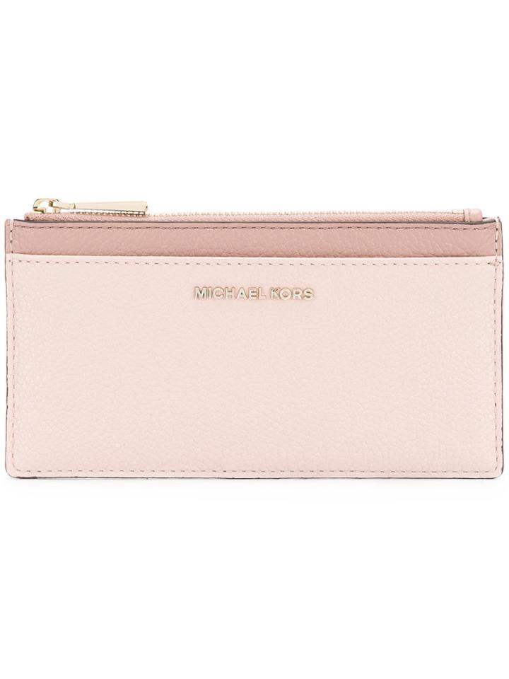 Michael Michael Kors Zipped Card Holder Wallet - Pink & Purple