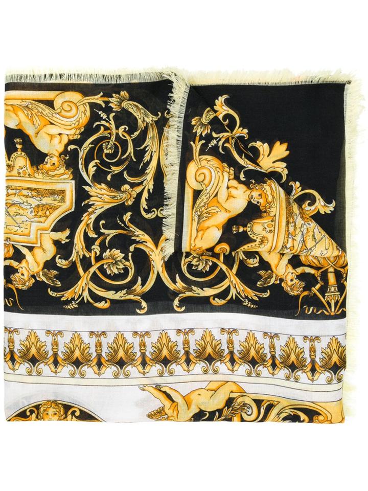 Versace Signature Print Scarf - Black