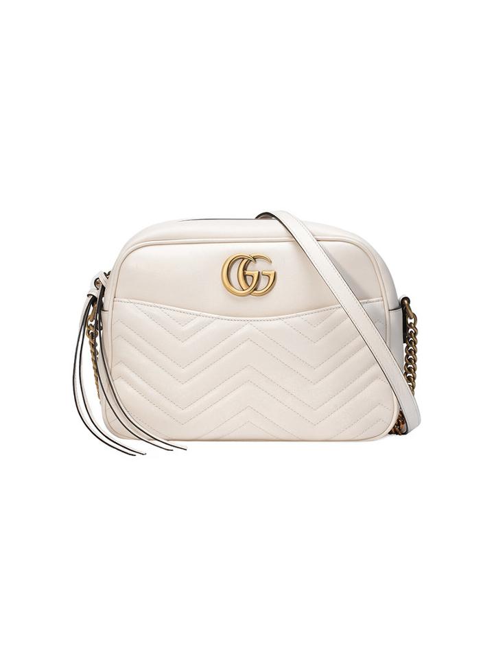 Gucci - Gg Marmont Matelassé Shoulder Bag - Women - Leather/gold Tone Alloy/microfibre - One Size, White, Leather/gold Tone Alloy/microfibre