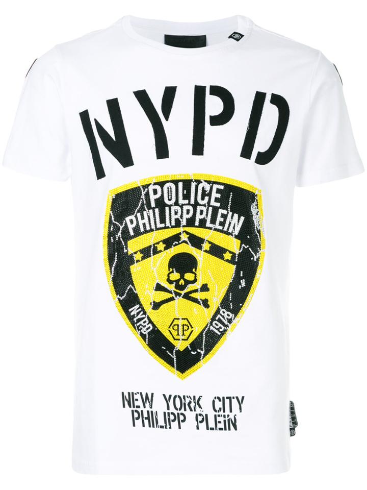 Philipp Plein Police Printed T-shirt - White