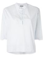 Kristensen Du Nord - Cropped Shirt Top - Women - Cotton/spandex/elastane - 3, Blue, Cotton/spandex/elastane