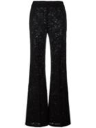 Ermanno Scervino Flared Trousers, Women's, Size: 46, Black, Cotton/polyamide/viscose