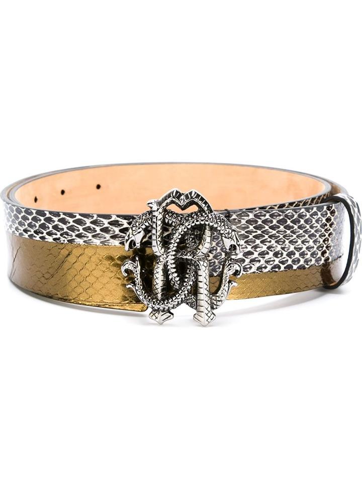 Roberto Cavalli Textured Snakeskin Belt